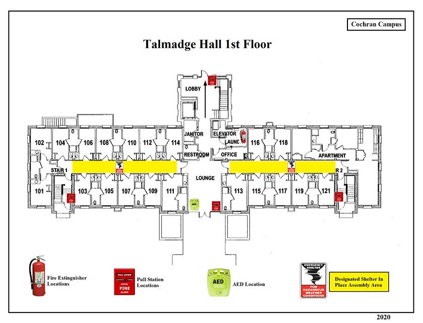 Talmadge Hall 1st Safety Diagram
